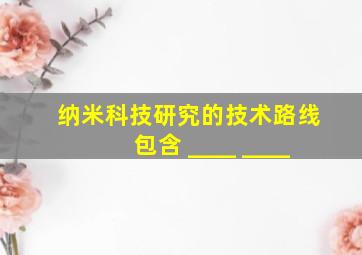 纳米科技研究的技术路线包含 ____ ____